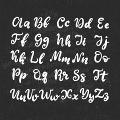 Fototapeta na wymiar Hand drawn lettering font, alphabet