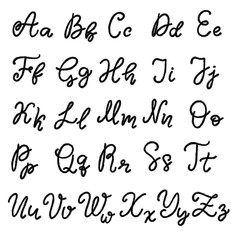 Hand drawn lettering font, alphabet