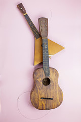 Old musical instruments: guitar and balalaika. Music concept