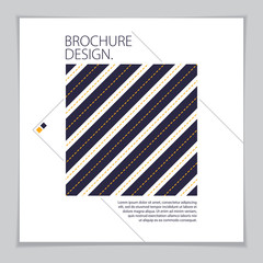 Minimalistic brochure design. Web, commerce or events vector graphic design template. Striped line textured geometric illustration.