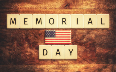 Memorial Day Tiles on Table