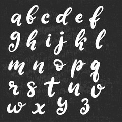 Hand drawn lettering font, alphabet