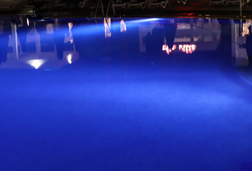 blue lights on black background