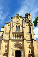 Fototapeta na wymiar The St. Théodorit cathedral at Uzès