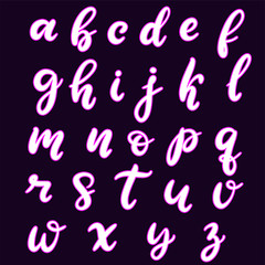 Hand drawn lettering font, alphabet