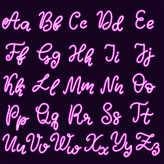 Hand drawn lettering font, alphabet