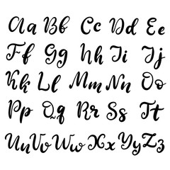 Hand drawn lettering font, alphabet
