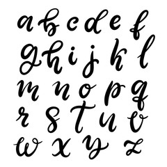Hand drawn lettering font, alphabet