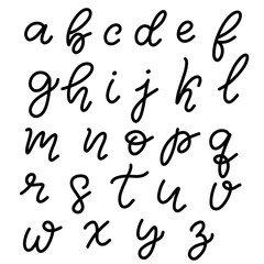 Hand drawn lettering font, alphabet