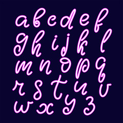 Hand drawn lettering font, alphabet