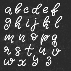Hand drawn lettering font, alphabet