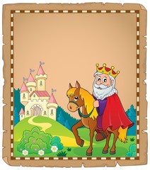 Parchment with king on horse theme 3