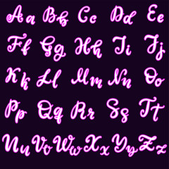 Hand drawn lettering font, alphabet