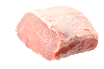 Raw pork meat isolated on white background