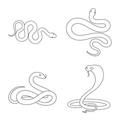 Fototapeta premium Isolated object of poison and evil logo. Set of poison and bite vector icon for stock.