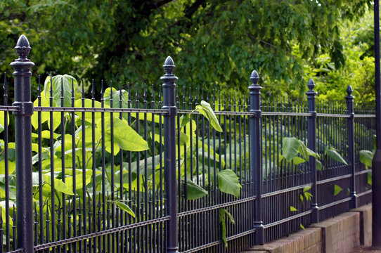 Gartenzaun aus Eisen in schwarz
