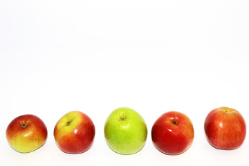 Fresh delicious apples on white background