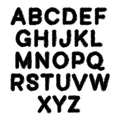 Hand drawn lettering font, alphabet