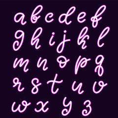 Hand drawn lettering font, alphabet