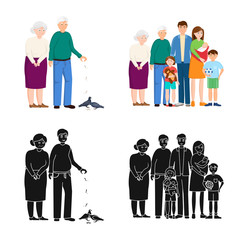 Isolated object of character and avatar  symbol. Set of character and portrait vector icon for stock.