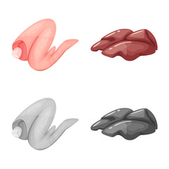 Isolated object of product and poultry icon. Collection of product and agriculture    stock vector illustration.