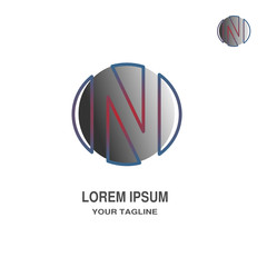 Modern N tech logo vector