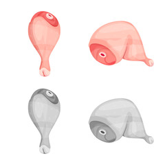 Vector illustration of product and poultry icon. Set of product and agriculture    stock vector illustration.