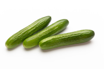 Fresh cucumber on white background.