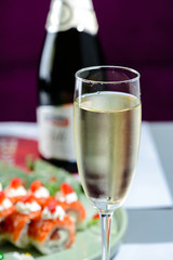 glasses of white sparkling wine champagne lot of close-ups