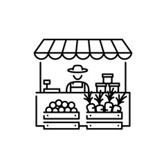 Vector Farmers Market Stall Icon