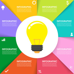 Unique infographic illustration with shadow effect