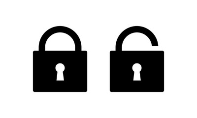 lock open and closed, password security symbol vector