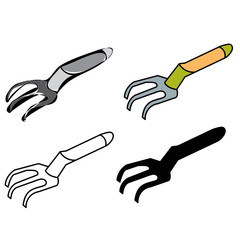 vector, isolated, hoe, chopper for the garden