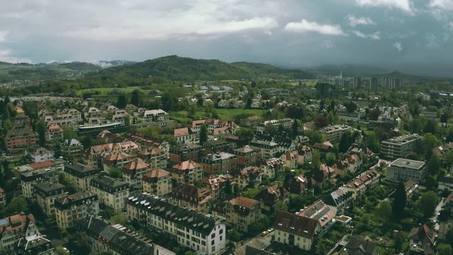 Aerial shot of residential area of Bern, Switzerland