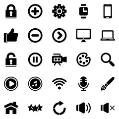 Social Messaging & Productivity Icon Set - 2 (Black Series)