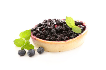 blueberry tart isolated on white background