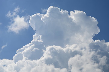 Naklejka na ściany i meble blue sky with beautiful white fluffy clouds