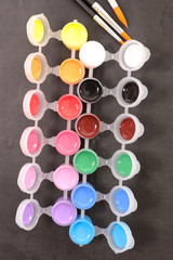 draw concept, colored painting and pencil