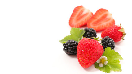 berry fruit with strawberry and blackberry