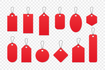 Set of sale tags and labels, template shopping labels. Blank, discount and price tags on paper. Special offer. Vintage. Vector illustration.