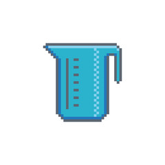 Pixel art measuring icon. Kitchen utensils vector sign for web, mobile design and 8 bit games.