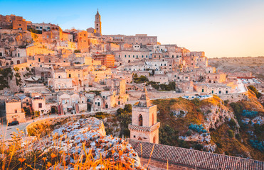 Sassi di Matera at sunrise, Basilicata, Italy