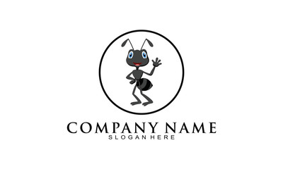 Black ant cartoon logo