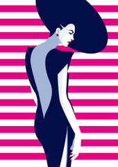 Fashion woman in style pop art. Vector illustration