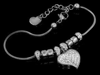 Jewelry silver bracelet. Stainless steel