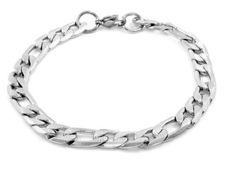 Jewelry silver bracelet. Stainless steel