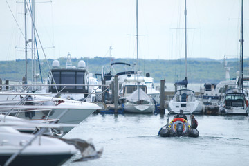 Boats on sunny day in Lymington harbour