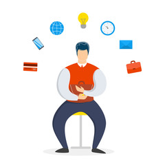 Businessman or office worker sitting in the suit