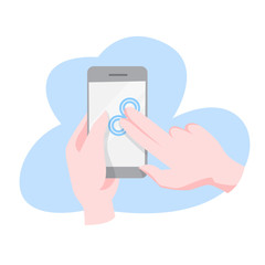 Hand gesture for mobile phone and digital tablet