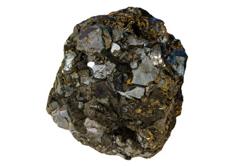 piece of iron ore isolated on white background